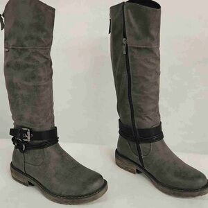 Spring Step Over the Knee Gray Boots